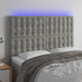 Tăblie de pat cu LED, gri deschis, 144x5x118/128 cm, catifea - WALTI WALTI