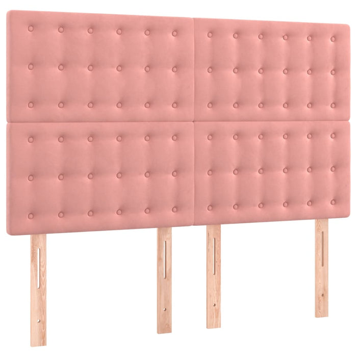 Tăblie de pat cu LED, roz, 144x5x118/128 cm, catifea - WALTI WALTI