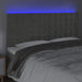 Tăblie de pat cu LED, gri deschis, 160x5x118/128 cm, catifea - WALTI WALTI