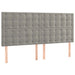 Tăblie de pat cu LED, gri deschis, 160x5x118/128 cm, catifea - WALTI WALTI