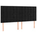 Tăblie de pat cu LED, negru, 160x5x118/128 cm, catifea - WALTI WALTI