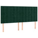 Tăblie de pat cu LED, verde închis, 160x5x118/128 cm, catifea - WALTI WALTI