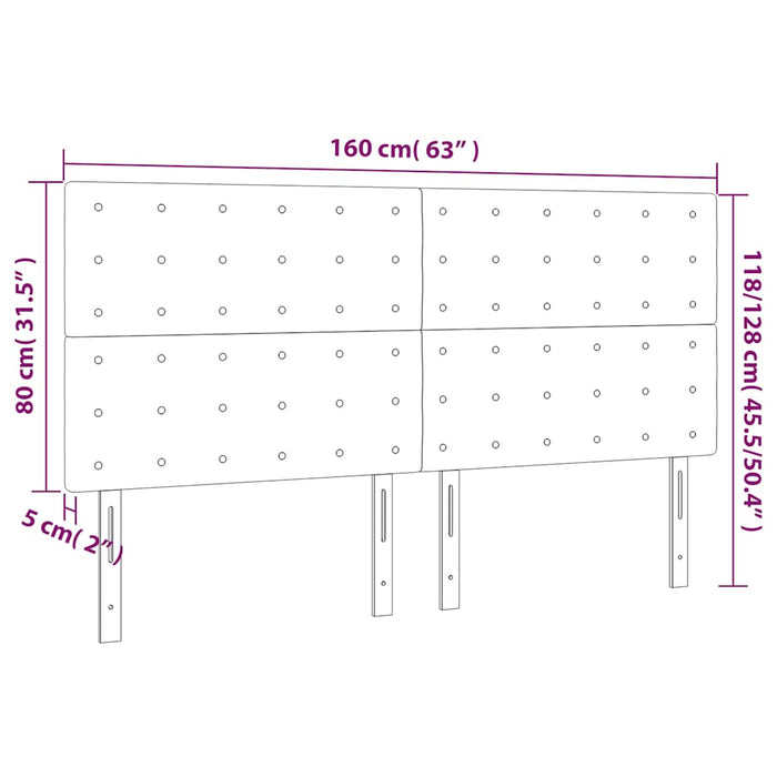 Tăblie de pat cu LED, verde închis, 160x5x118/128 cm, catifea - WALTI WALTI