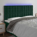 Tăblie de pat cu LED, verde închis, 160x5x118/128 cm, catifea - WALTI WALTI