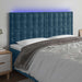 Tăblie de pat cu LED, albastru închis, 160x5x118/128cm, catifea - WALTI WALTI