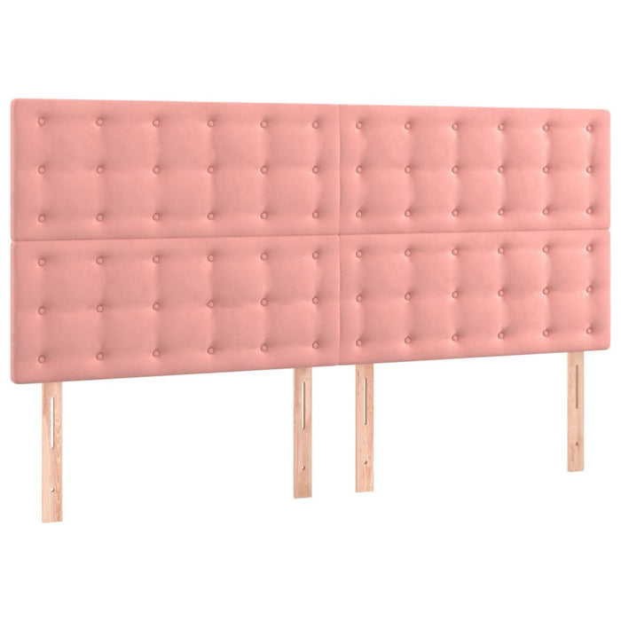 Tăblie de pat cu LED, roz, 160x5x118/128 cm, catifea - WALTI WALTI