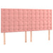 Tăblie de pat cu LED, roz, 160x5x118/128 cm, catifea - WALTI WALTI