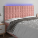 Tăblie de pat cu LED, roz, 160x5x118/128 cm, catifea - WALTI WALTI