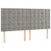 Tăblie de pat cu LED, gri deschis, 180x5x118/128 cm, catifea - WALTI WALTI