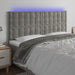 Tăblie de pat cu LED, gri deschis, 180x5x118/128 cm, catifea - WALTI WALTI