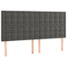 Tăblie de pat cu LED, gri închis, 180x5x118/128 cm, catifea - WALTI WALTI