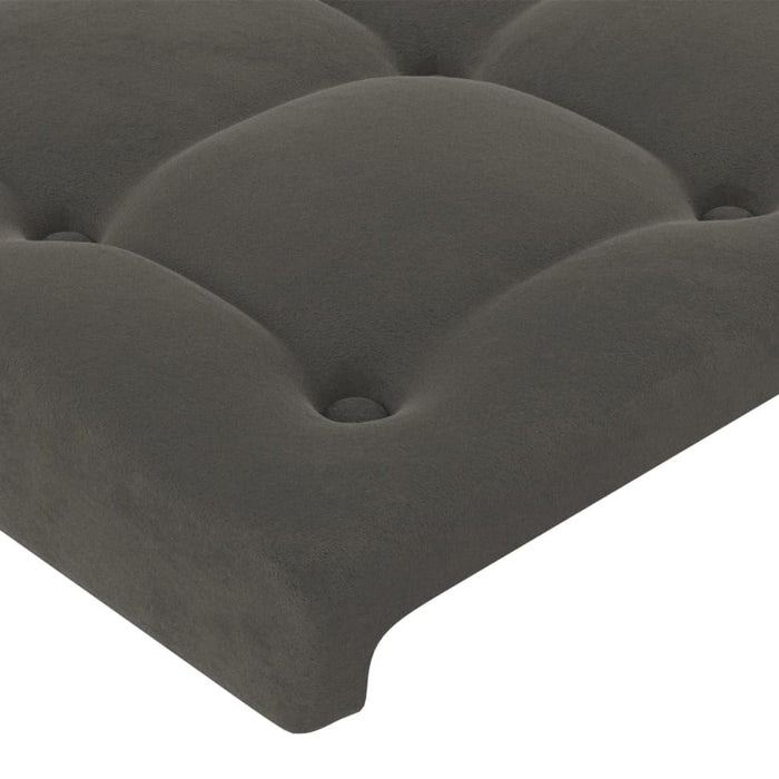 Tăblie de pat cu LED, gri închis, 180x5x118/128 cm, catifea - WALTI WALTI