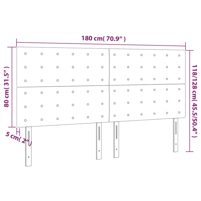 Tăblie de pat cu LED, gri închis, 180x5x118/128 cm, catifea - WALTI WALTI