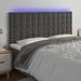 Tăblie de pat cu LED, gri închis, 180x5x118/128 cm, catifea - WALTI WALTI