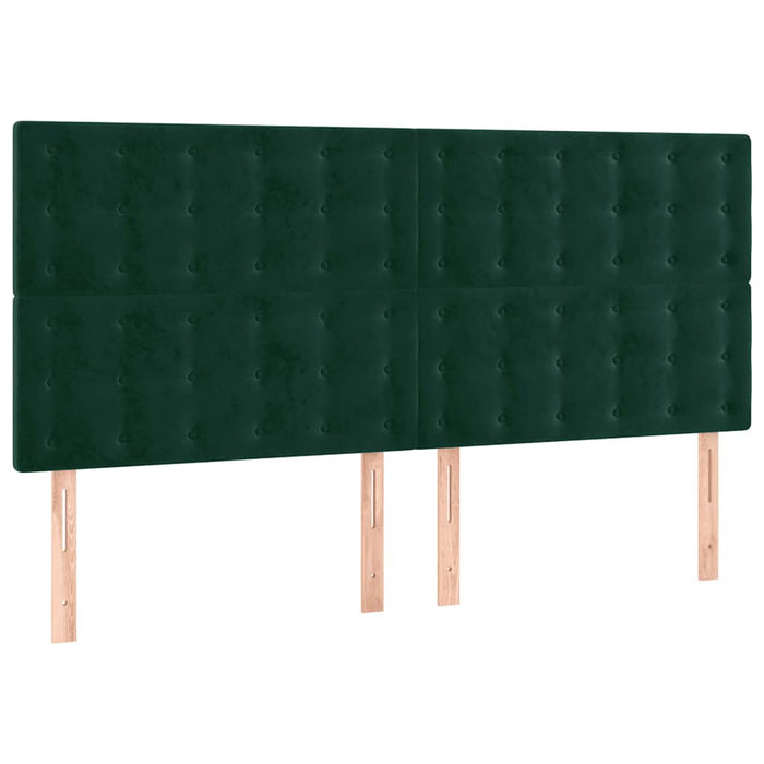 Tăblie de pat cu LED, verde închis, 180x5x118/128 cm, catifea - WALTI WALTI