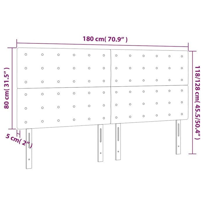 Tăblie de pat cu LED, verde închis, 180x5x118/128 cm, catifea - WALTI WALTI