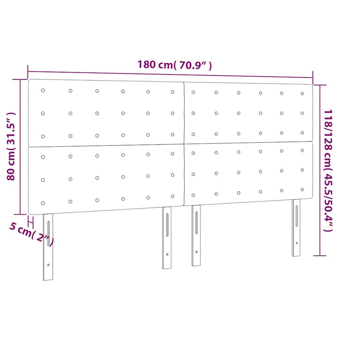 Tăblie de pat cu LED, albastru închis, 180x5x118/128cm, catifea - WALTI WALTI