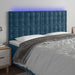 Tăblie de pat cu LED, albastru închis, 180x5x118/128cm, catifea - WALTI WALTI
