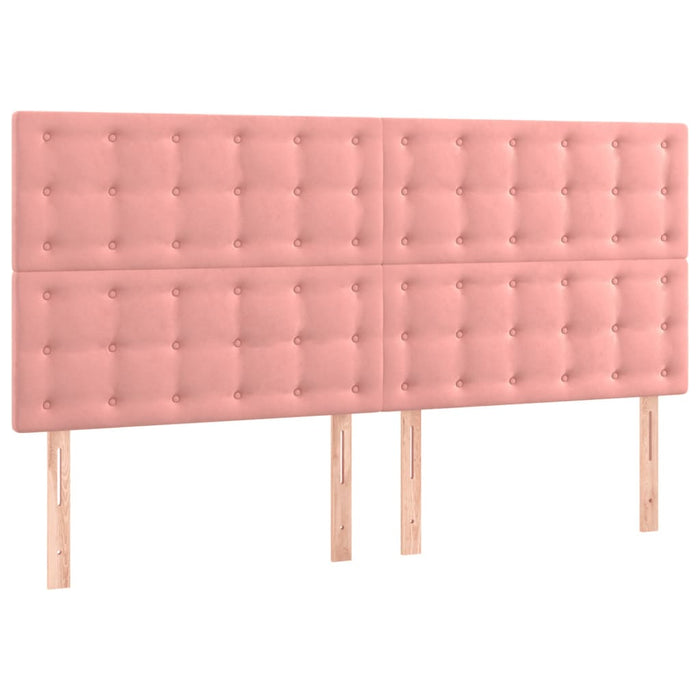 Tăblie de pat cu LED, roz, 180x5x118/128 cm, catifea - WALTI WALTI