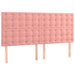 Tăblie de pat cu LED, roz, 180x5x118/128 cm, catifea - WALTI WALTI