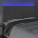 Tăblie de pat cu LED, gri deschis, 200x5x118/128 cm, catifea - WALTI WALTI