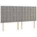 Tăblie de pat cu LED, gri deschis, 200x5x118/128 cm, catifea - WALTI WALTI