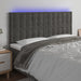 Tăblie de pat cu LED, gri închis, 200x5x118/128 cm, catifea - WALTI WALTI