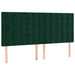 Tăblie de pat cu LED, verde închis, 200x5x118/128 cm, catifea - WALTI WALTI