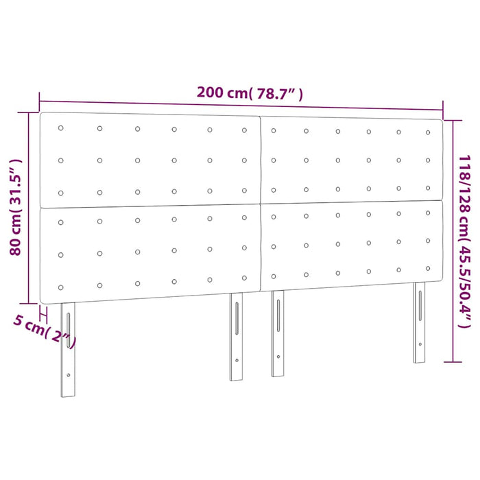 Tăblie de pat cu LED, verde închis, 200x5x118/128 cm, catifea - WALTI WALTI