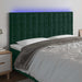 Tăblie de pat cu LED, verde închis, 200x5x118/128 cm, catifea - WALTI WALTI