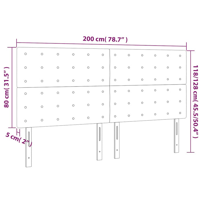 Tăblie de pat cu LED, albastru închis, 200x5x118/128cm catifea - WALTI WALTI
