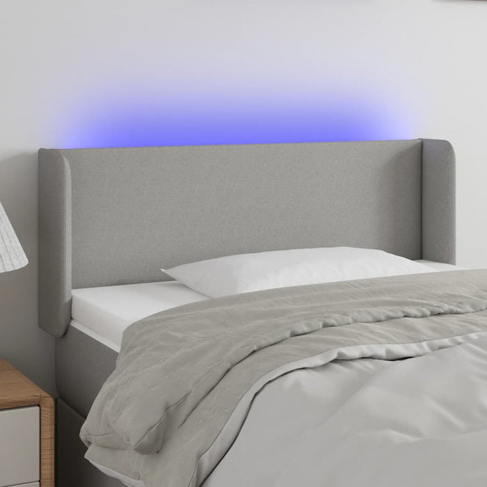 Tăblie de pat cu LED, gri deschis, 93x16x78/88 cm, textil - WALTI WALTI