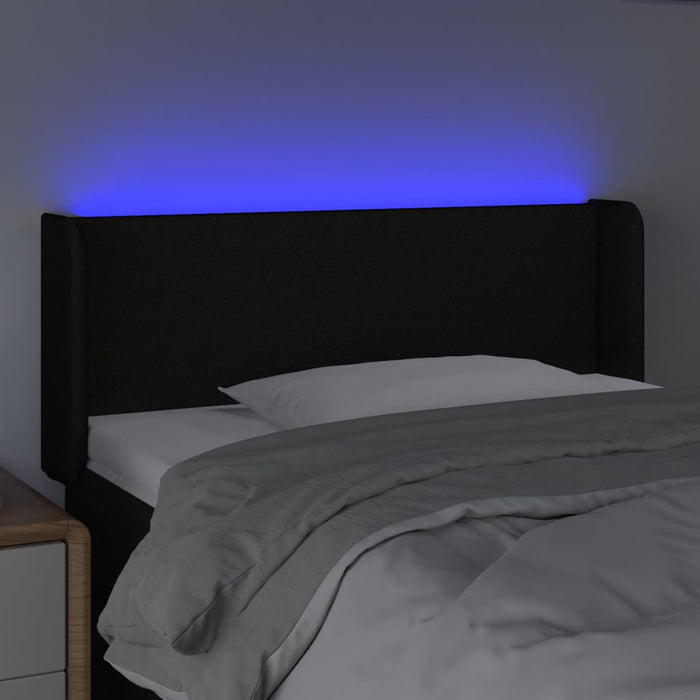Tăblie de pat cu LED, negru, 93x16x78/88 cm, textil - WALTI WALTI