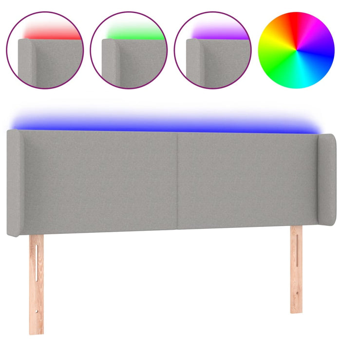 Tăblie de pat cu LED, gri deschis, 147x16x78/88 cm, textil - WALTI WALTI