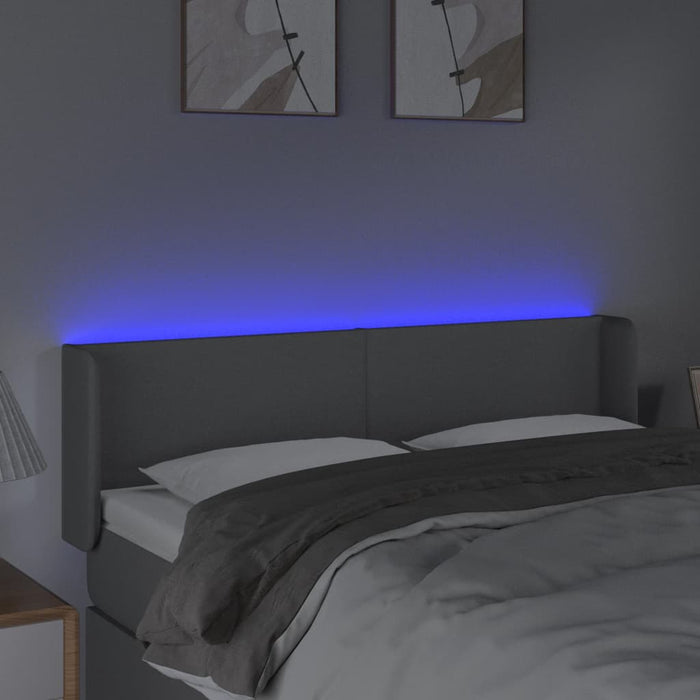 Tăblie de pat cu LED, gri deschis, 147x16x78/88 cm, textil - WALTI WALTI