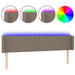 Tăblie de pat cu LED, gri taupe, 203x16x78/88 cm, textil - WALTI WALTI