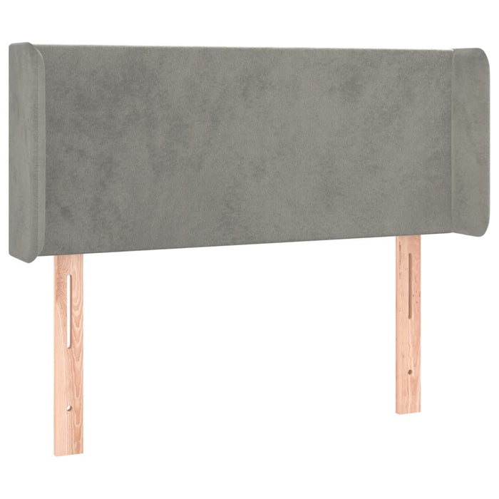 Tăblie de pat cu LED, gri deschis, 83x16x78/88 cm, catifea - WALTI WALTI