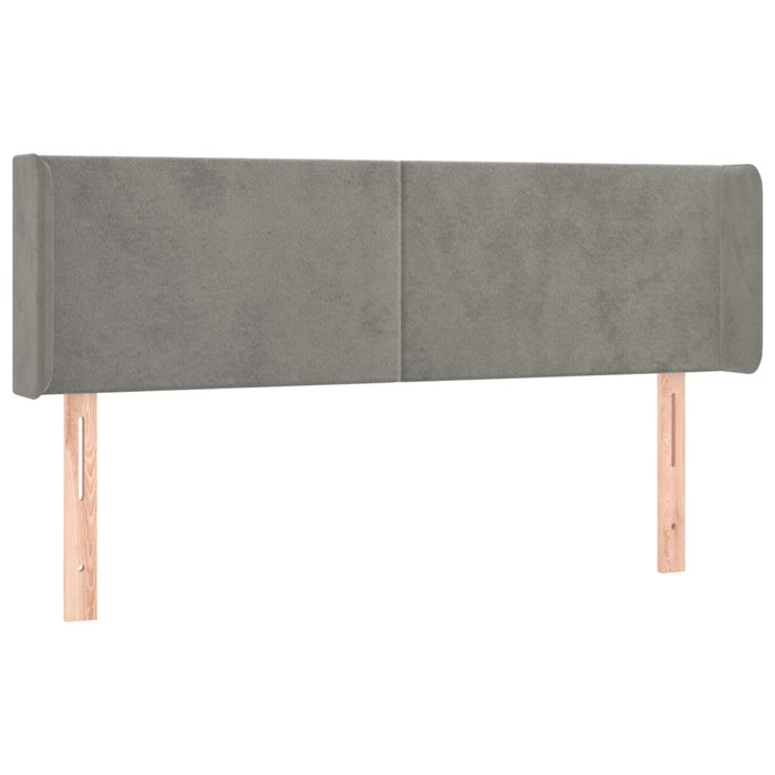 Tăblie de pat cu LED, gri deschis, 147x16x78/88 cm, catifea - WALTI WALTI