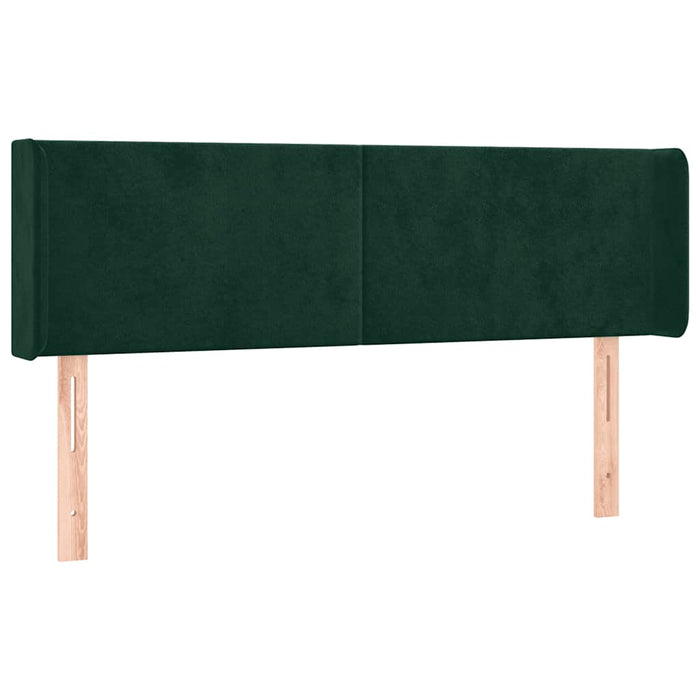 Tăblie de pat cu LED, verde închis, 147x16x78/88 cm, catifea - WALTI WALTI