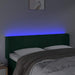 Tăblie de pat cu LED, verde închis, 147x16x78/88 cm, catifea - WALTI WALTI