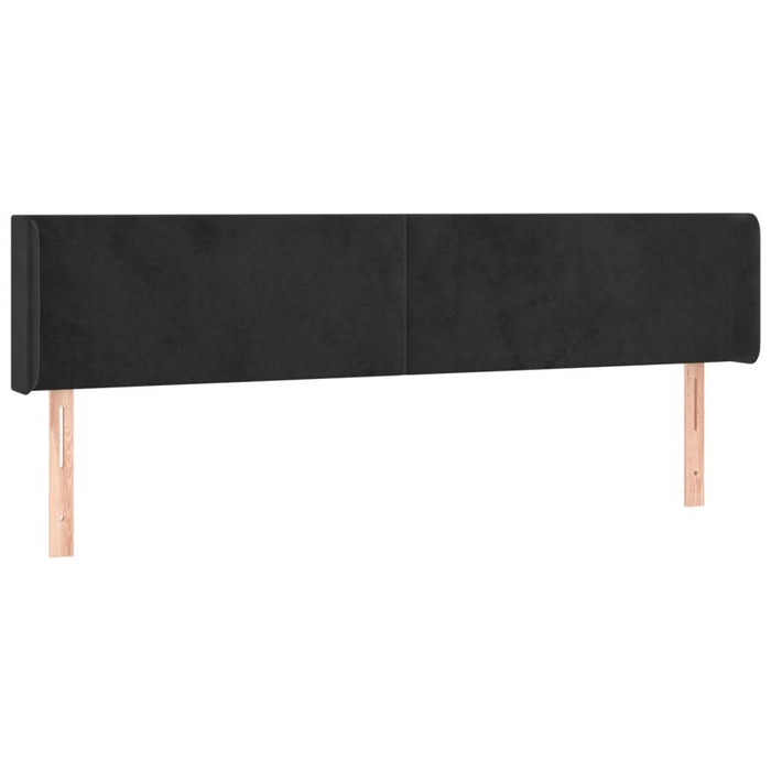 Tăblie de pat cu LED, negru, 163x16x78/88 cm, catifea - WALTI WALTI