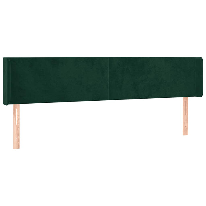 Tăblie de pat cu LED, verde închis, 163x16x78/88 cm, catifea - WALTI WALTI