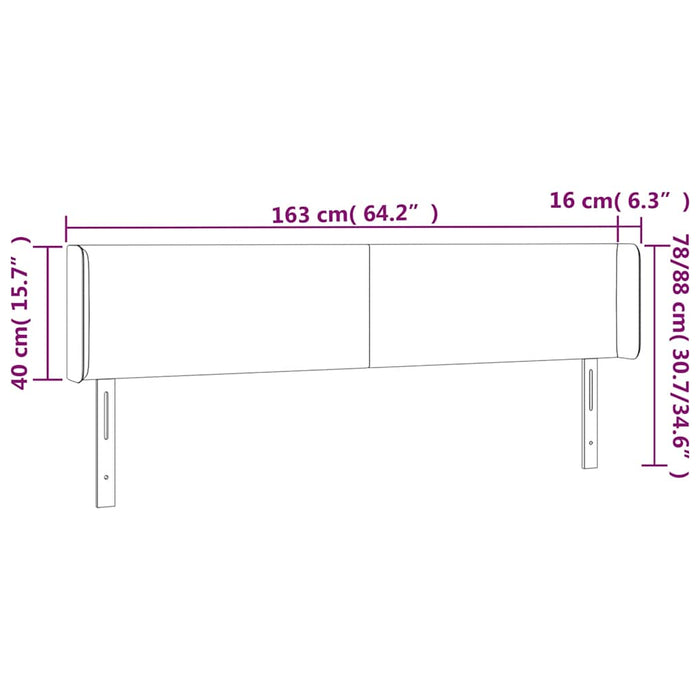 Tăblie de pat cu LED, verde închis, 163x16x78/88 cm, catifea - WALTI WALTI