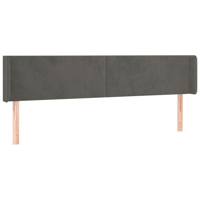 Tăblie de pat cu LED gri închis 183x16x78/88 cm catifea - WALTI WALTI