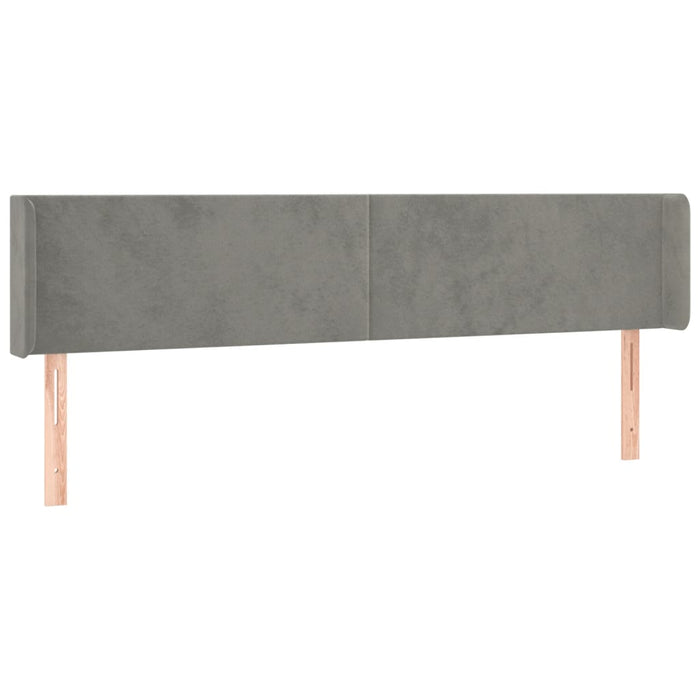 Tăblie de pat cu LED, gri deschis, 203x16x78/88 cm, catifea - WALTI WALTI