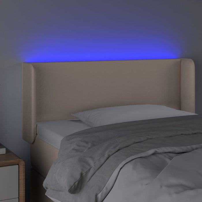 Tăblie de pat cu LED, cappuccino 83x16x78/88 cm piele ecologică WALTI