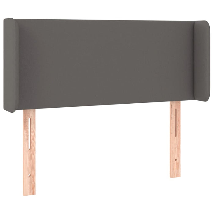 Tăblie de pat cu LED, gri, 93x16x78/88 cm, piele ecologică WALTI