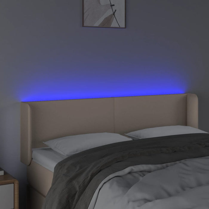 Tăblie de pat cu LED cappuccino 147x16x78/88 cm piele ecologică - WALTI WALTI