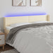 Tăblie de pat cu LED, crem, 163x16x78/88 cm, piele ecologică - WALTI WALTI