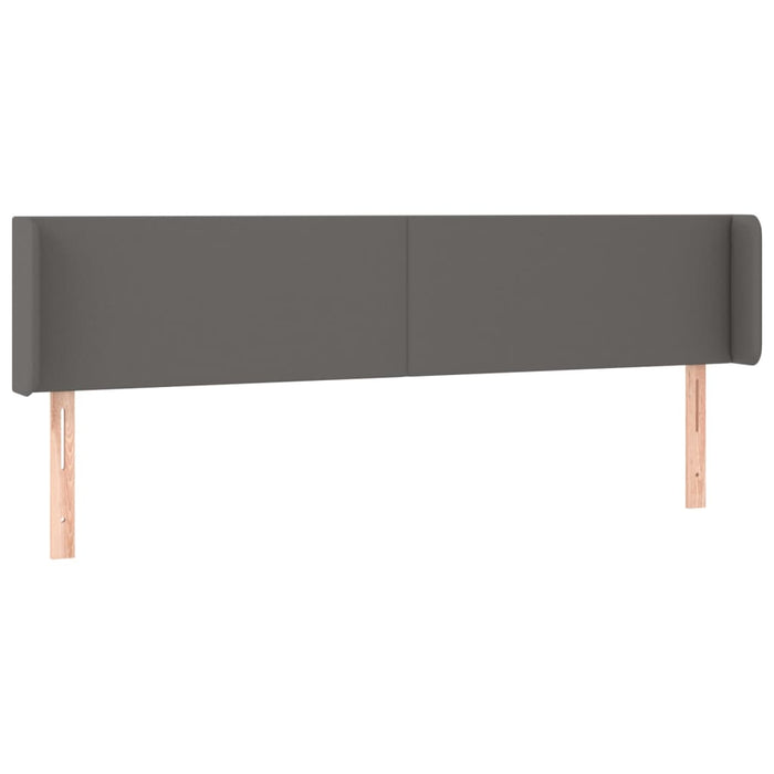 Tăblie de pat cu LED, gri, 163x16x78/88 cm, piele ecologică WALTI